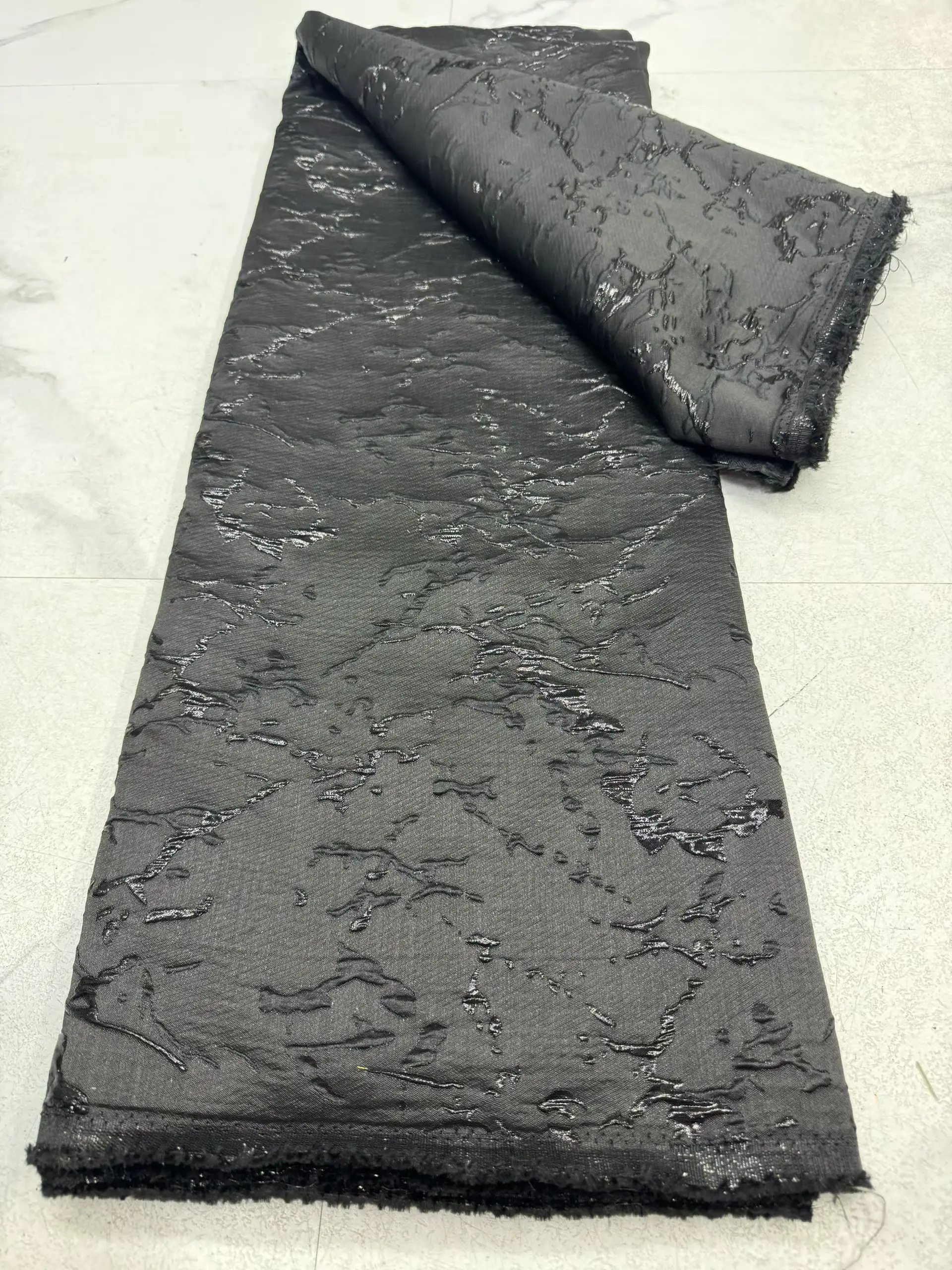 New Design Black Damask Jacquard African Nigerian Lace Fabric 2026 High Quality French Brocade Lace Fabric For Dress Sew KCW2621