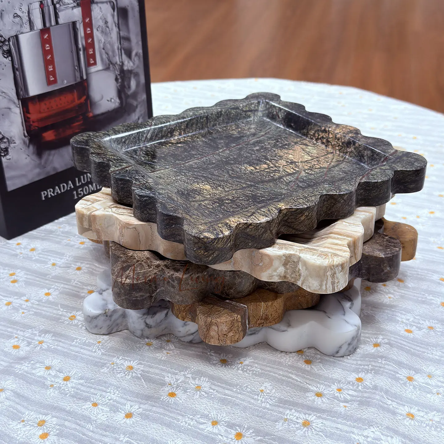 

Modern Minimalist Natural Marble Aroma Tray Designer Decor for Showroom