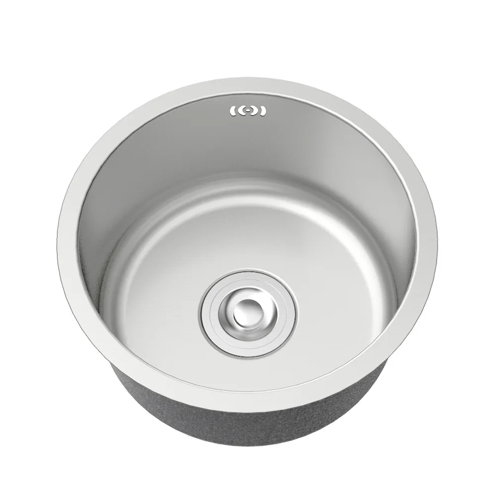 304 stainless steel sink, single tank vegetable washing basin, stainless steel integrated basin, bottom basin, circular bar basi