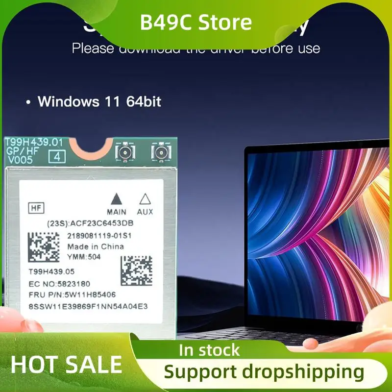 

B49C MT7927 Wi-Fi7 Card Band 2,4G/5G/6G 9220M Беспроводная Wi-Fi-карта BT5.4 Гигабитная беспроводная сетевая карта со встроенной антенной