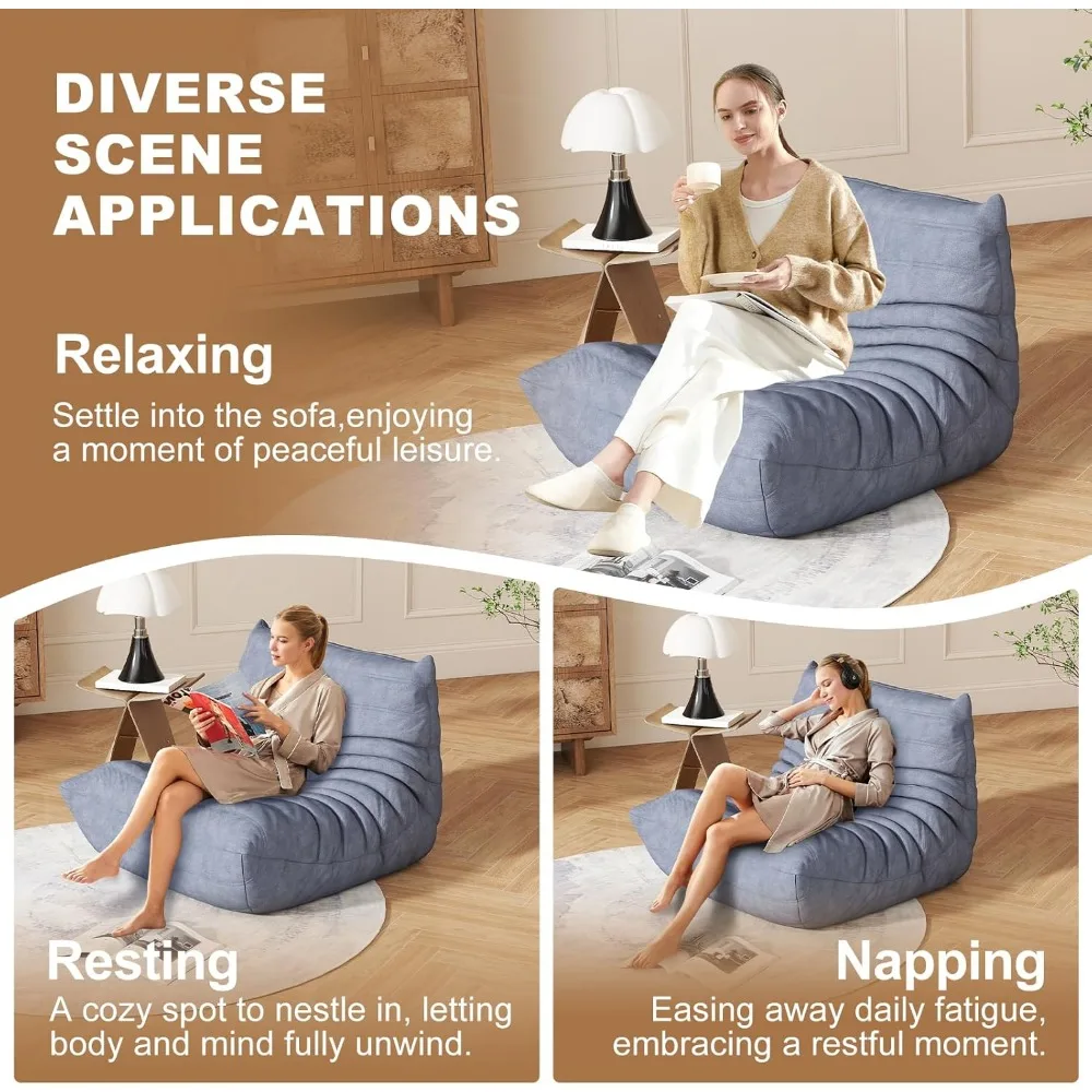 كراسي بين باج المقاومة للماء بحجم الكبار: أرائك من القماش الناعم لغرف المعيشة والشقق وملاحظات القراءة #4