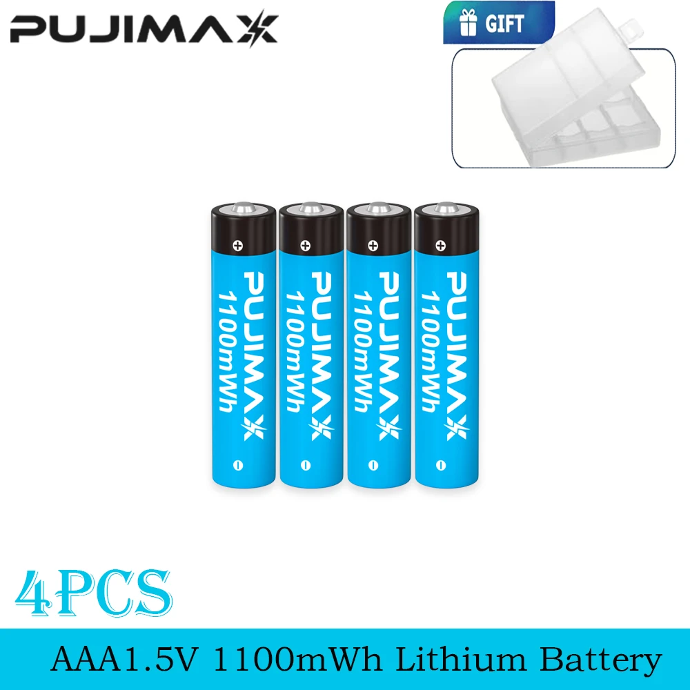 PUJIMAX Wiederaufladbare Lithium-Batterien AA 4255mWh/AAA 1100mWh Hochleistungs-Akkus 1,5V Batterien für Uhren, Mäuse und Fernbedienungen