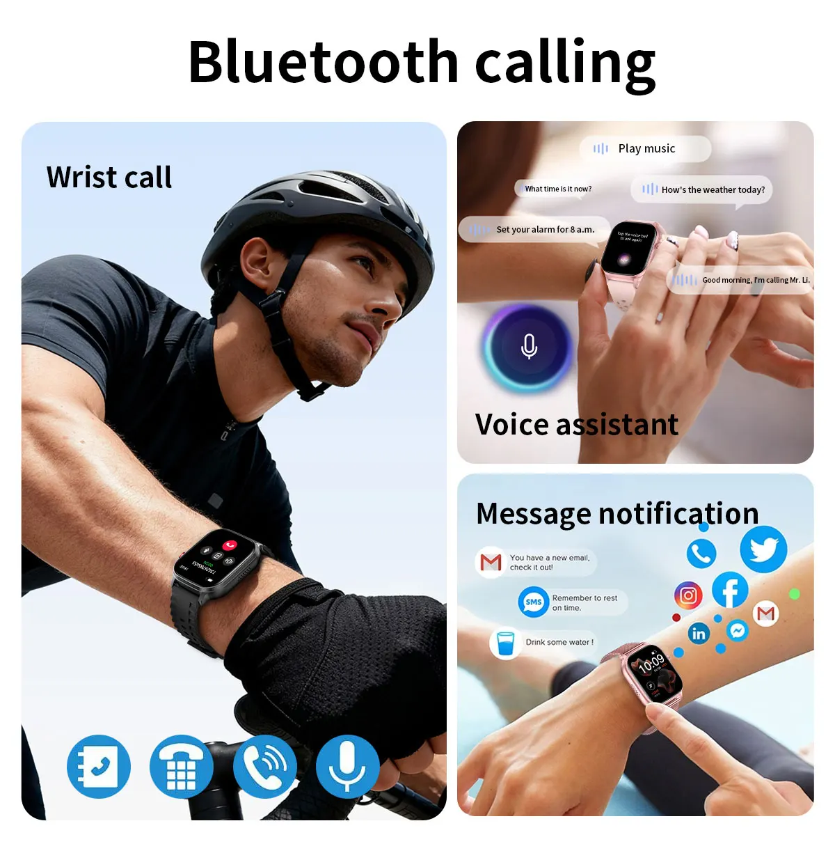 2026 Neue Smartwatch mit 1400mAh Akku, LED-Taschenlampe, 5ATM Wasserdicht, Herzfrequenzmessung, Sprachanruf, 100+ Sportmodi, für Männer und Frauen – Detail 12