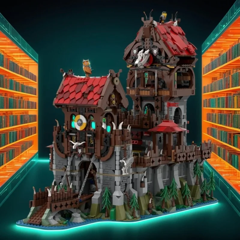

4916PCS MOC Medieval Castle Wolfpack Tower Ship Classic Model Creative Building Blocks Assembly Building Blocks Display Gift Set
