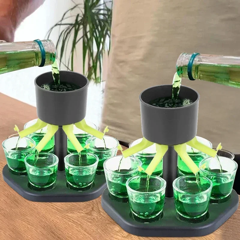 

6 Shot Glass Games Dispenser Wine Whisky Beer Wine Liquor Dispenser Bar Accessories Party Games Drinking Tools Glass Dispenser