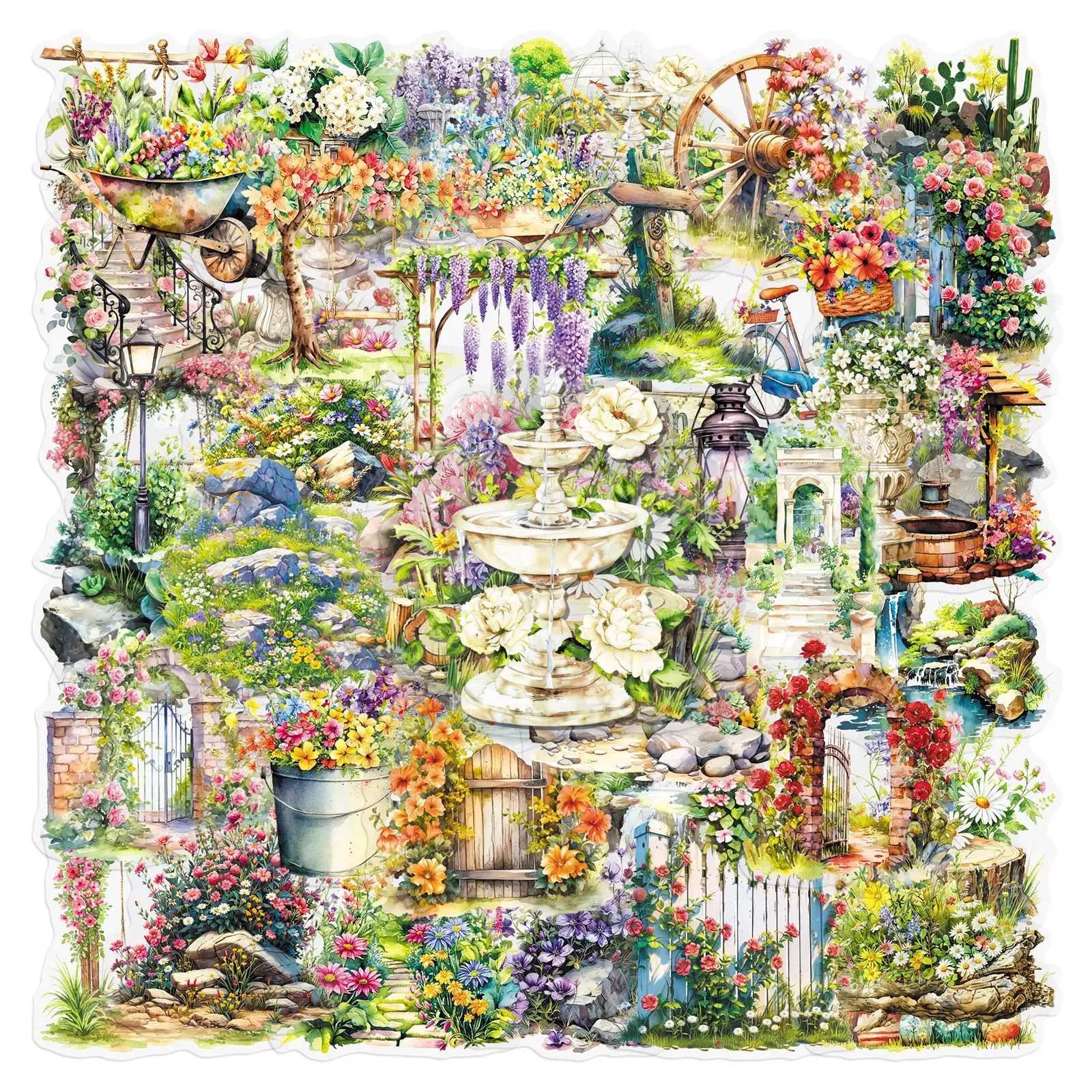50 Pegatinas Transparentes de Jardín Secreto para Mascotas, Estilo Bosque, Suministros de Diario Exquisitos para Chicas, Pegatinas Impermeables para Tazas y Paredes