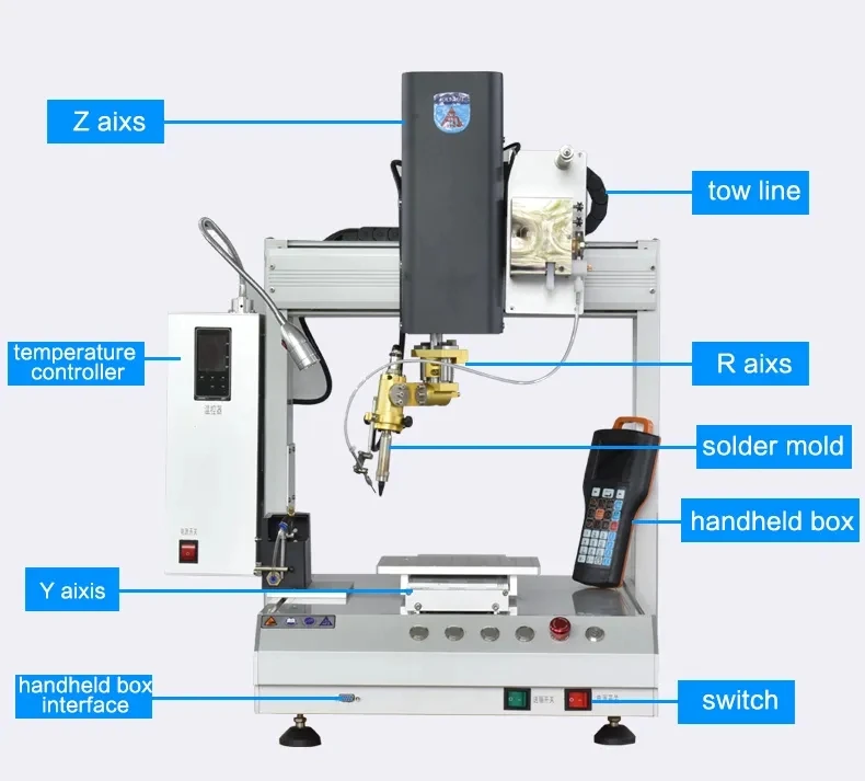 Desktop type double station single head rotating high speed soldering equipment automatic spot welding machine