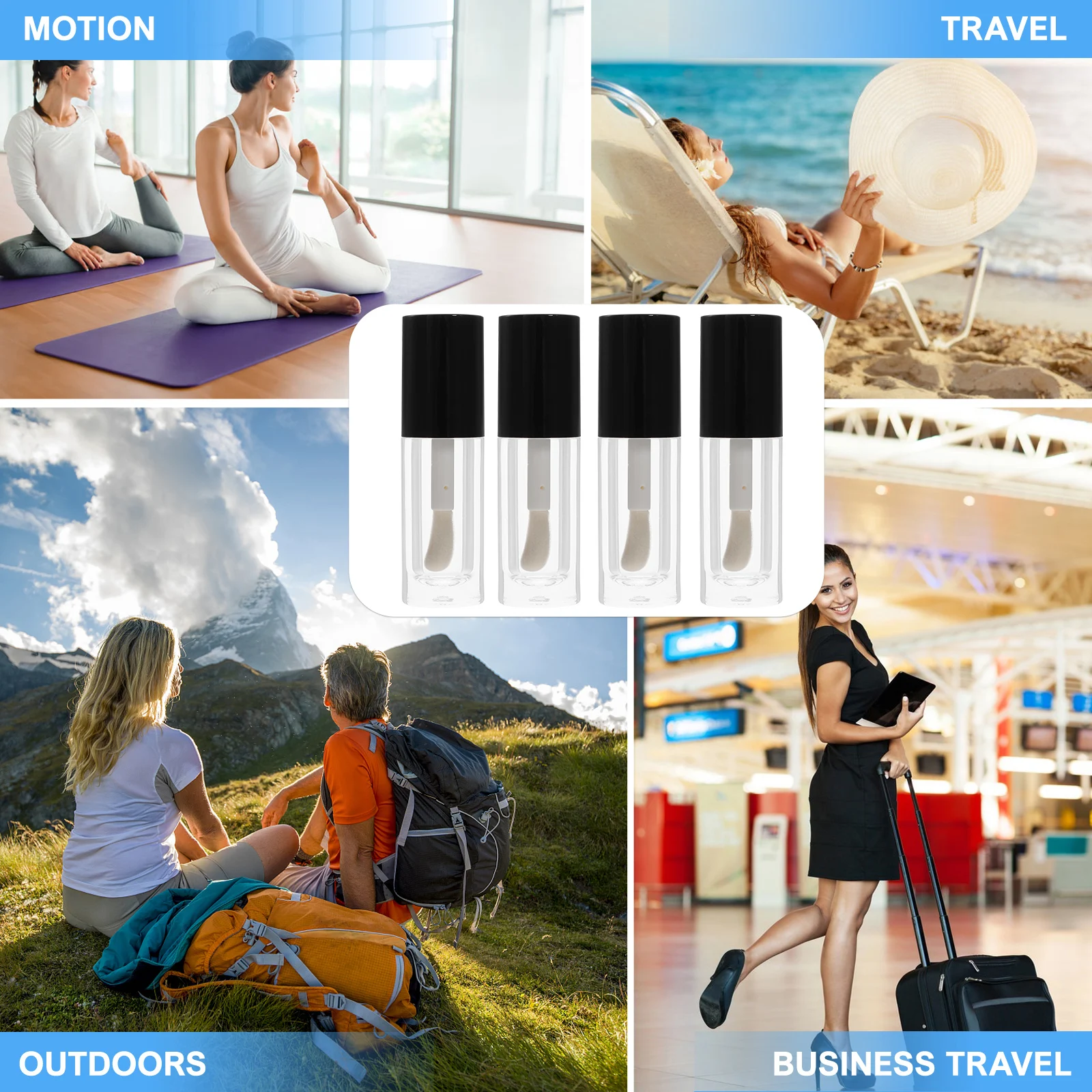 

5 Pcs Lip Gloss Tube Reusable Lipstick Empty Plastic Tubes Wands Balm with Containers Travel Bulk