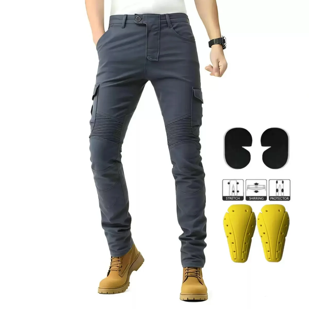 Hot selling motorcycle jeans, racing pants, multi pocket workwear riding pants, anti fall off-road motorcycle casual pants