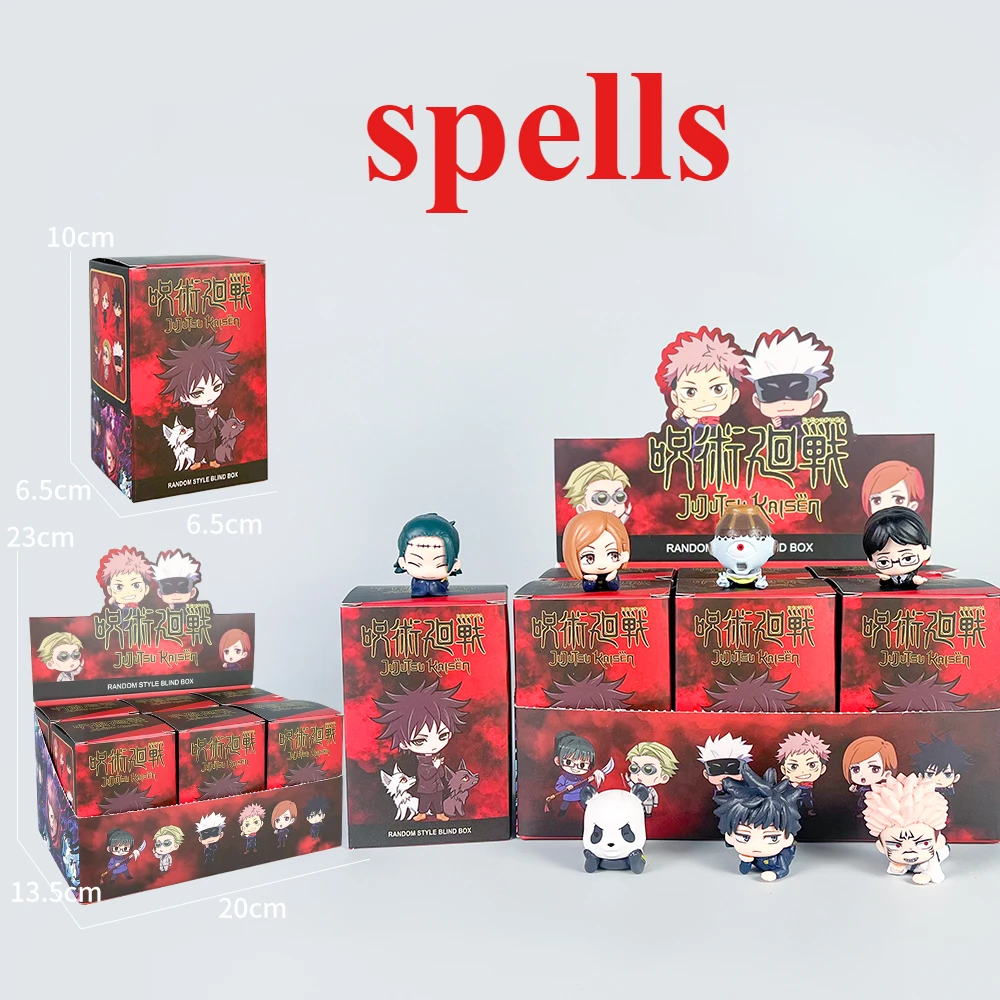 

Набор из 7 фигурок Jujutsu Battle: Пятисторонний тигровый жезл, двусторонний Йурен, Сай Нуо, Q-версия, коллекционная игрушка, слепая коробка