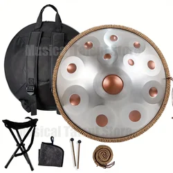 Handpan Drum D Minor Steel Tongue Drum for Yoga Meditation, Music Drums, Percussion Instruments, 440Hz, 432Hz, 9, 10, 12, 14Note