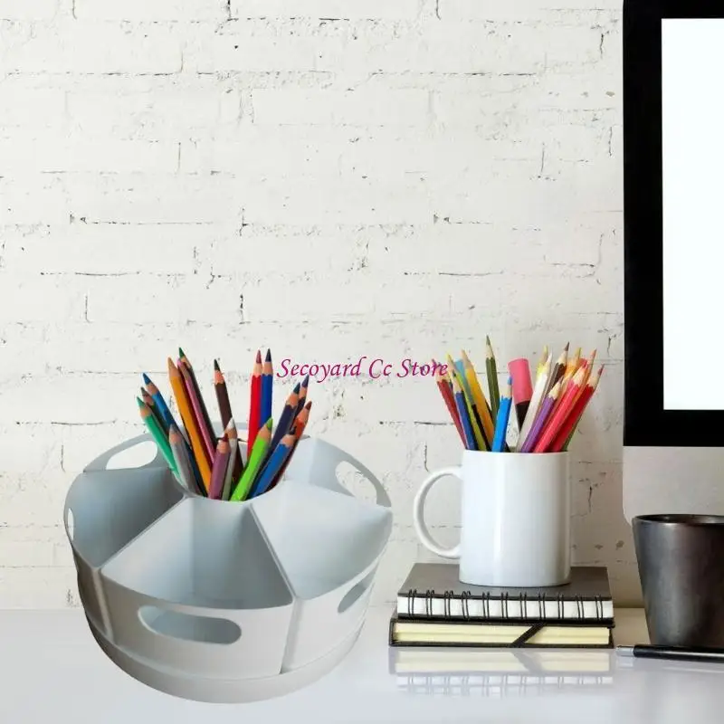 N3UC Rotating Pen Holder Desk Pen Organizers 7 Detachable Compartments Pen Organizers Pencil Holder Art Supply Organizers