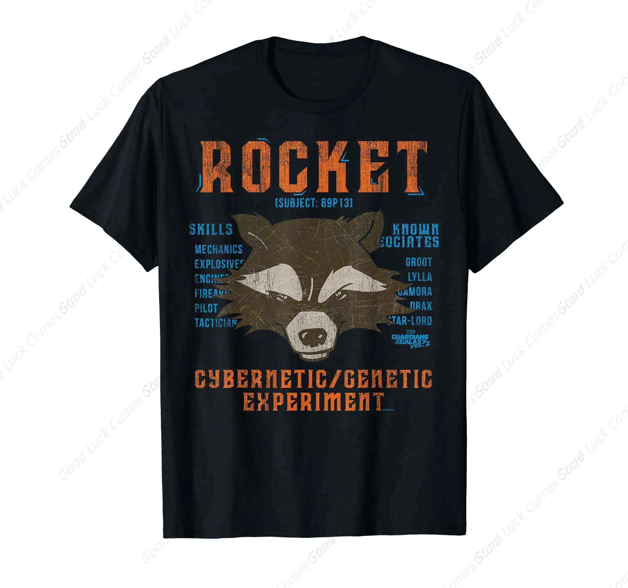 Rocket Raccoon Skills T-Shirt  Men T Shirt Simple Style Tops Shirts Cotton Vintage