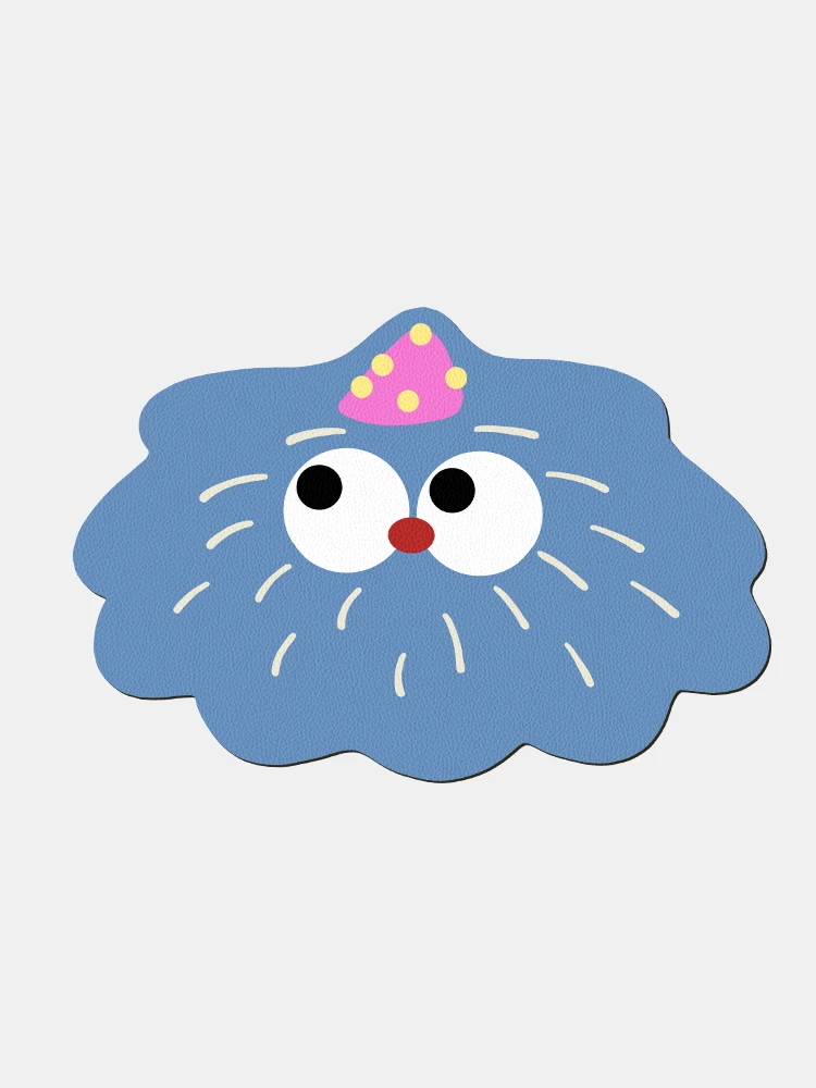 Fun emoji shaped leather mouse pad, women's wrist protector, small portable computer, office desk pad