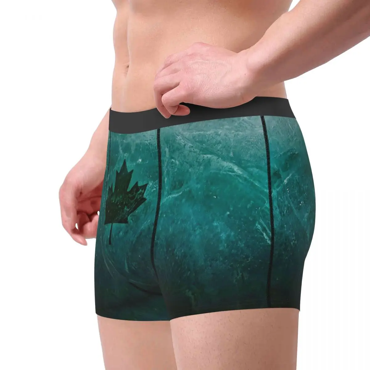 Canada Flag Black Ice Underpants Cotton Panties Men's Underwear Print Shorts Boxer Briefs