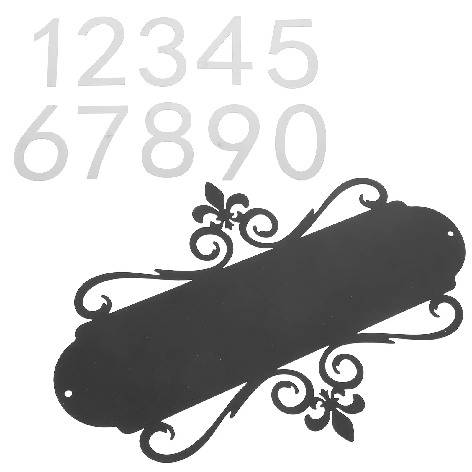 

1Set Household Address Number Plaque Iron Wall Sign Decorative Arabic Numerals for House Door Mailbox Garage Office Hotel Use