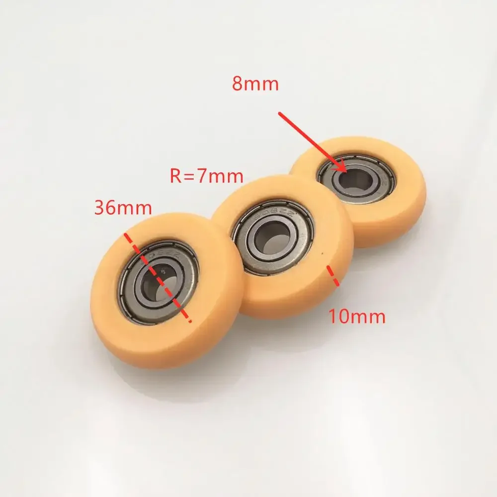 10PCS furniture 608zz bearing POM round type bearing wheel roller 8mm bore outer diameter 36MM slide door round bearing wheel