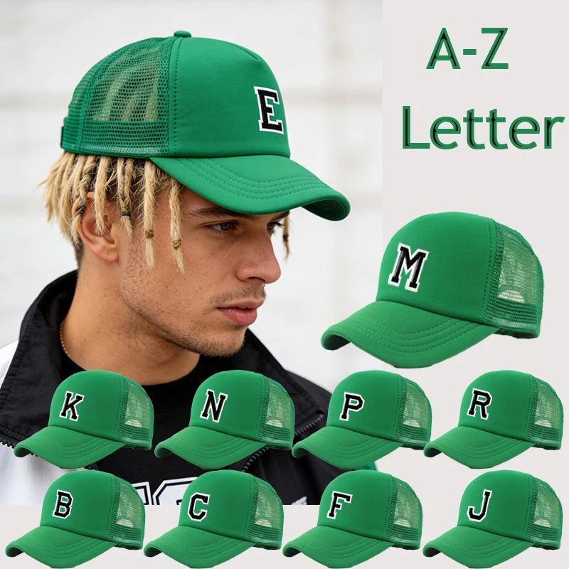 1PC Women's Personalized A-Z Letter Mesh Baseball Cap, Light