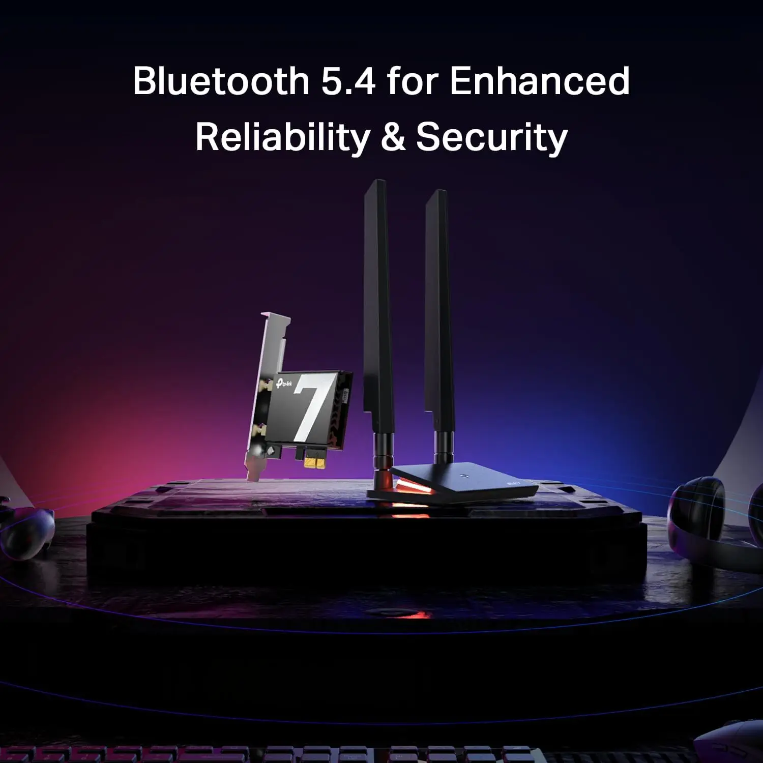 

WiFi 7 BE9300 PCIe WiFi Card for Desktop PC(Archer TBE550E), Tri-Band Wireless Adapter, Bluetooth 5.4, Multicolor Status LED