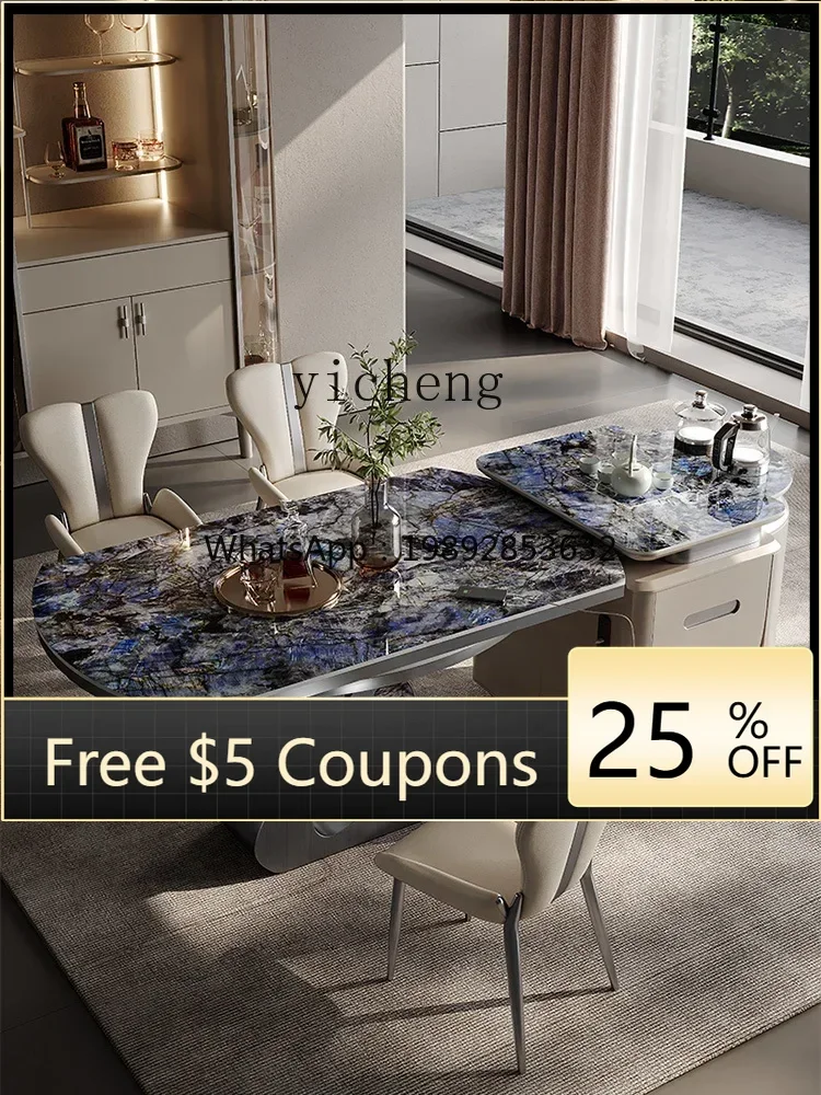 AB  Small Apartment Kitchen Multi-Functional Light Luxury High-Grade Stone Plate Retractable Separation Table