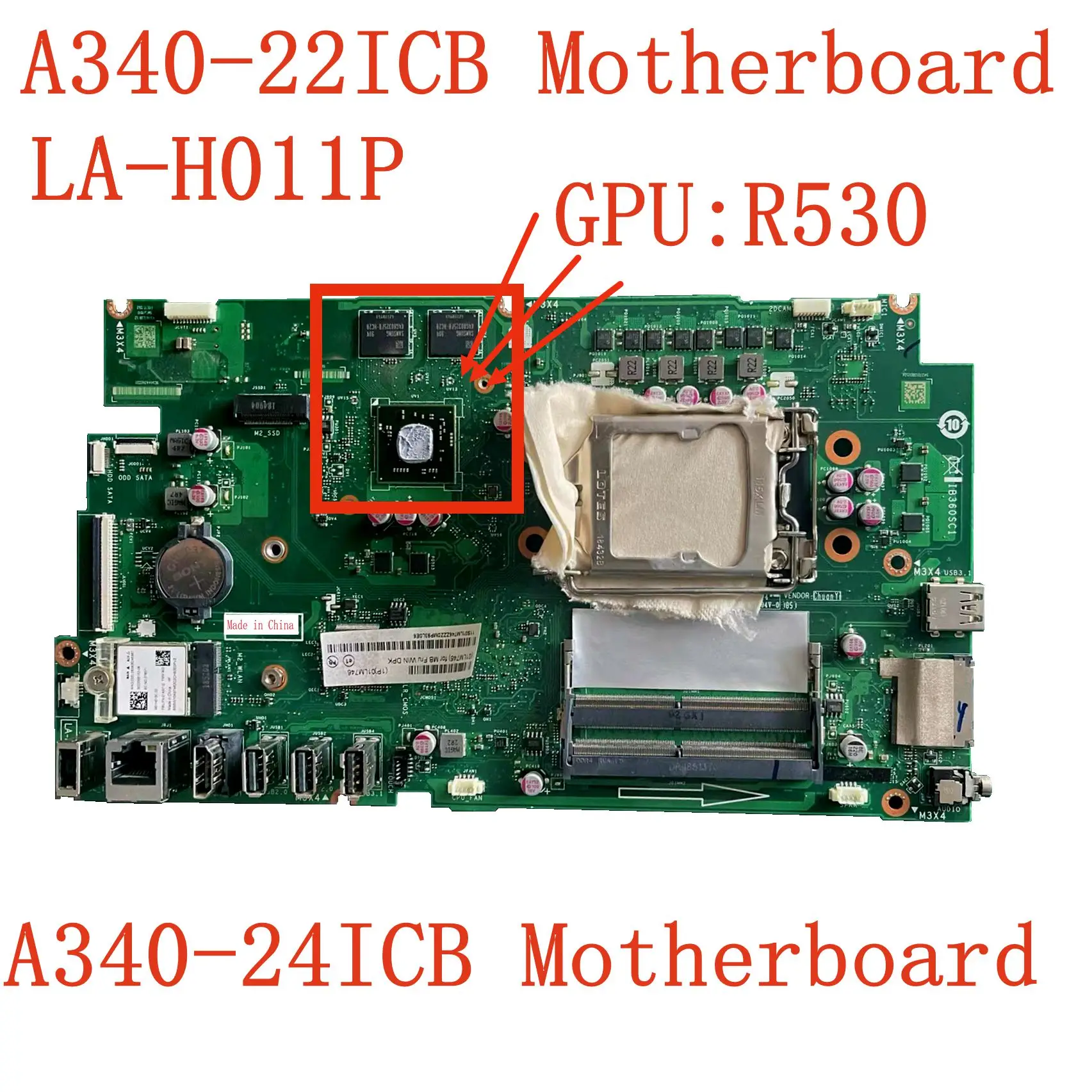 A340-24ICB motherboard suitable for ideacentre A340-24ICB motherboard LA-H011P motherboard 5B20U53670 5B20U53669 GPU:R530