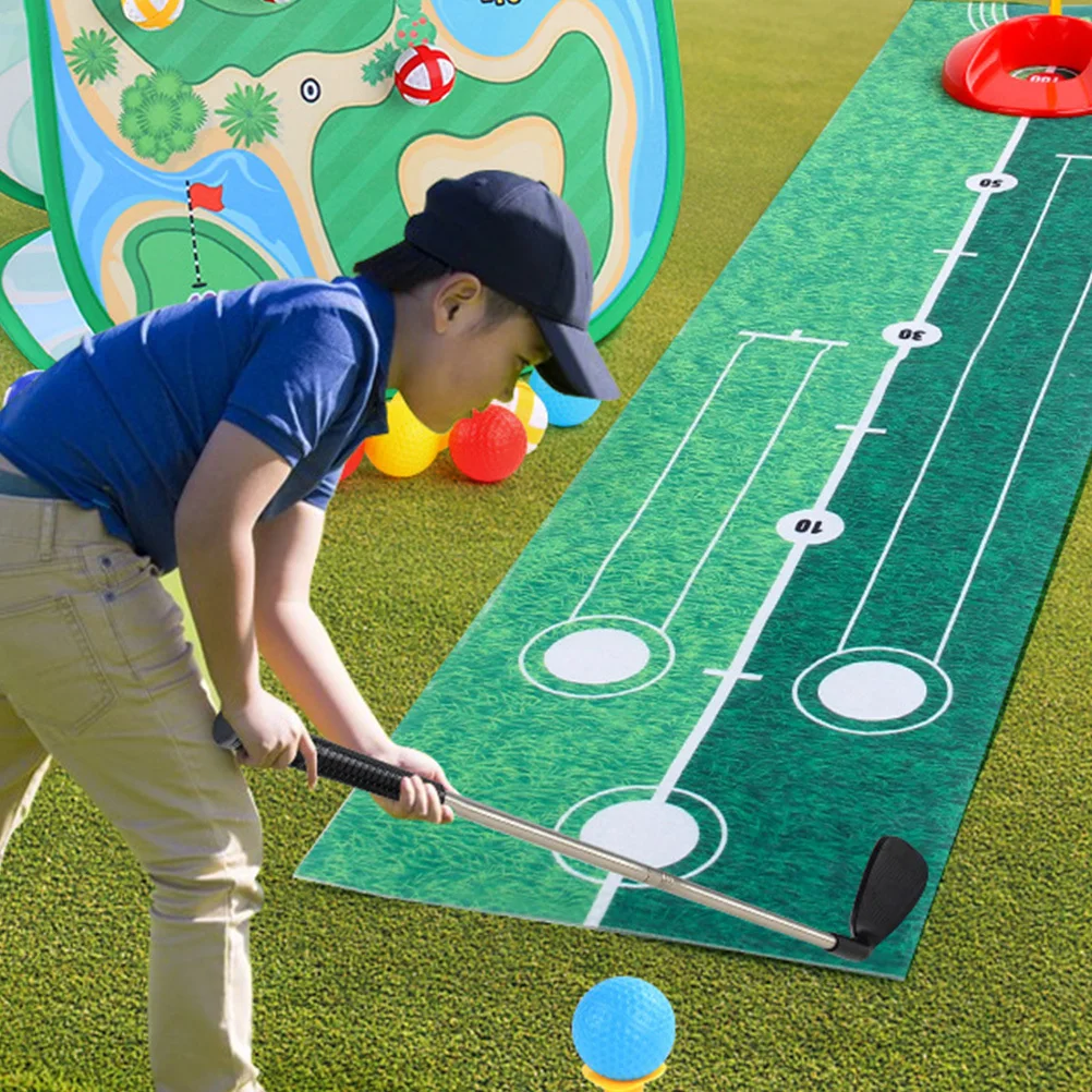 1 Set Gioco da golf Playset Set da golf per bambini Tappetino da pratica portatile Divertimento per interni ed esterni Regalo educativo Giocattoli sportivi per bambini