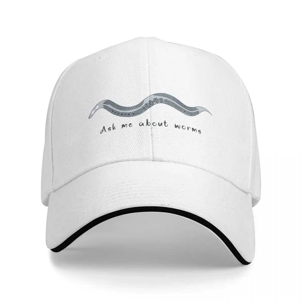 

Ask me about worms Cap Baseball Cap designer hat Men's hat Women's