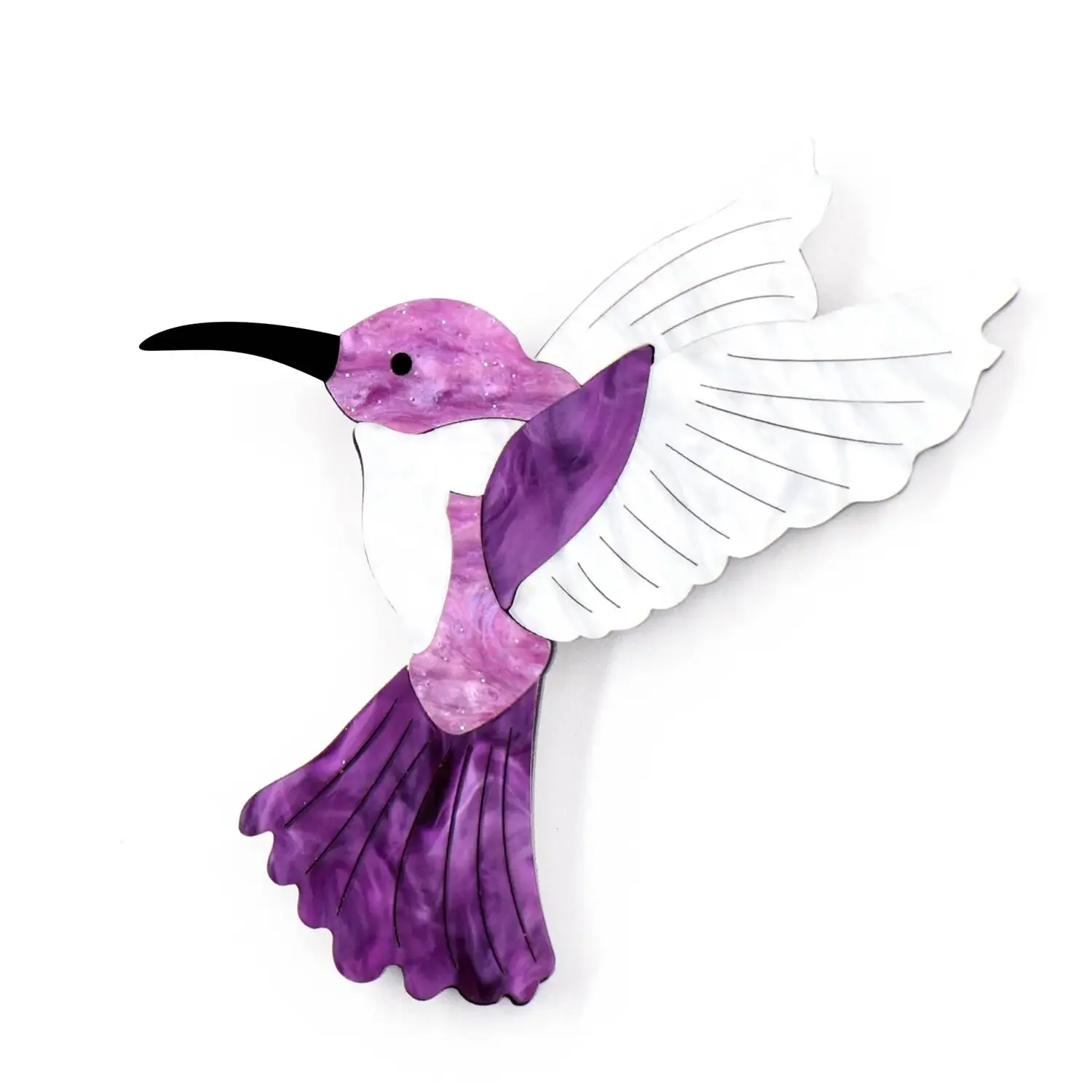 YCXBH1102 Hummingbird Vintage Brooch Pin Women Accessories Gift Blue Brid Lover Jewelry Laser Cut