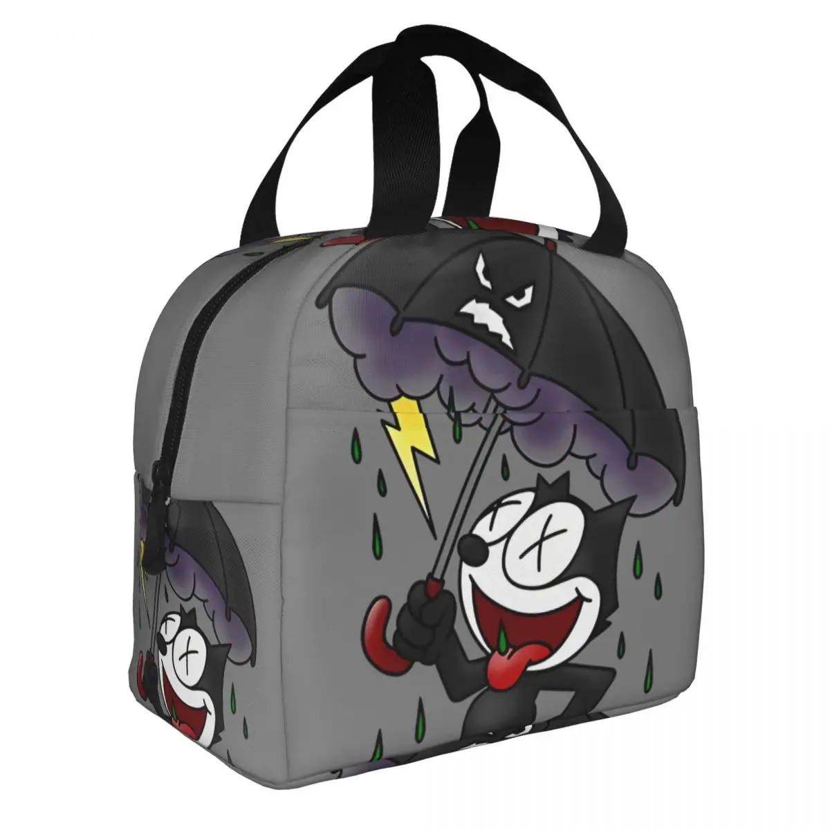 High School Lunch Boxes Happy Cooler Portable Fashion F-Felix The Cat Cartoon Large Capacity Food Bags For Work Office