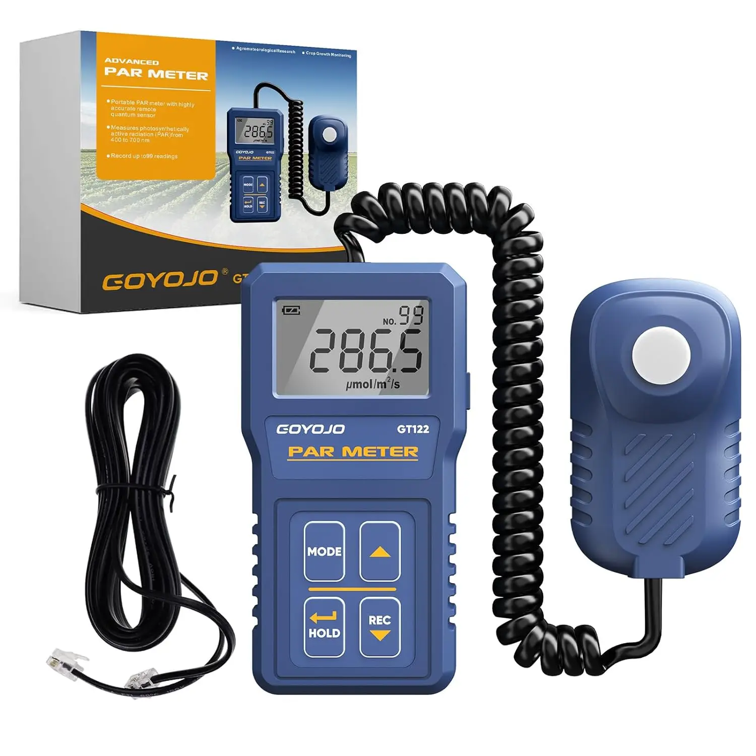 GOYOJO Light Meter for Plants, Greenhouse PAR Meter for Hydroponic, Greenhouse, and Indoor Optimizing Plants Growth, Ppfd Meter