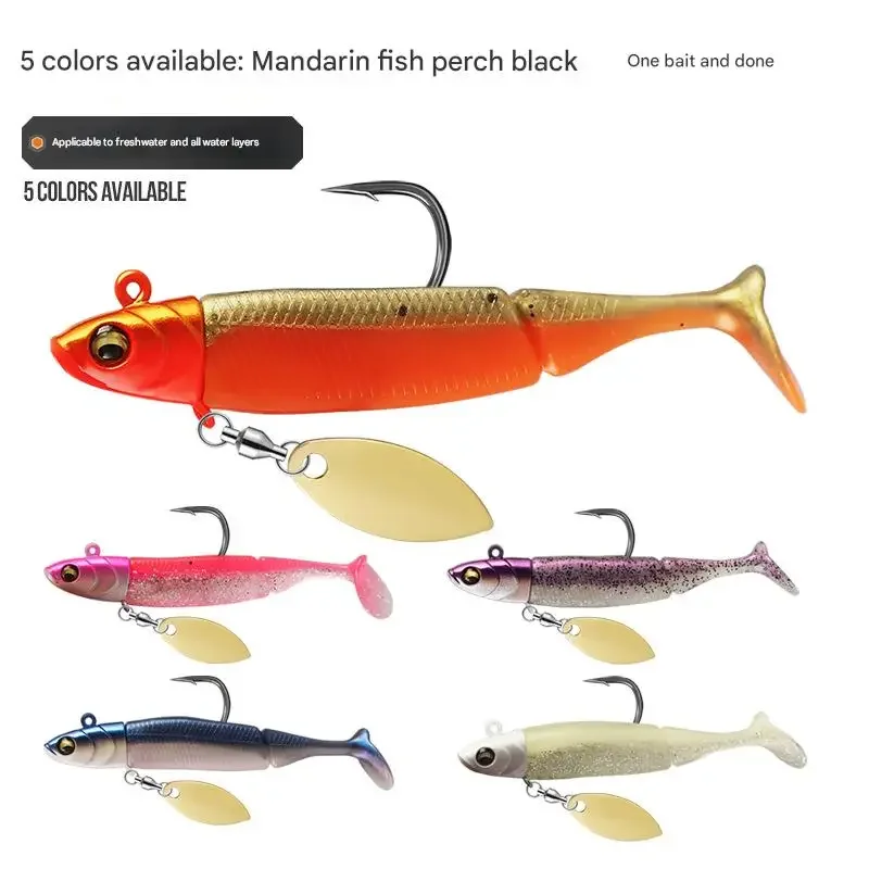 Juego de cebo suave con Cola en T que brilla en la oscuridad، 9,5 سم، 20 جرام، cebo biónico con purpurina de un Solo gancho #5