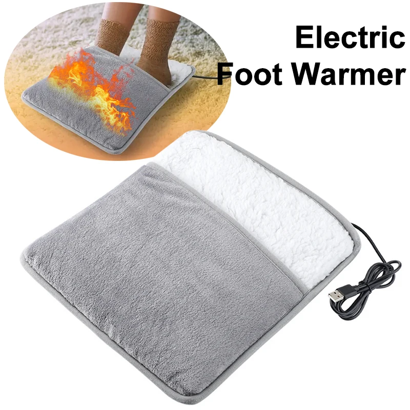 Constant Temperature Heating Warm Feet Treasure Soft Flannel Heating Pad With Warm Slipper Feature Washable Electric Foot Warmer