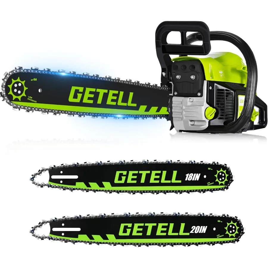Motosserra a gás 58cc 20 polegadas 18 polegadas Bar 3,6 HP Motosserra a gás com Easy-Start Pro Anti-Vibração para Farm Ranch e Ranch H
