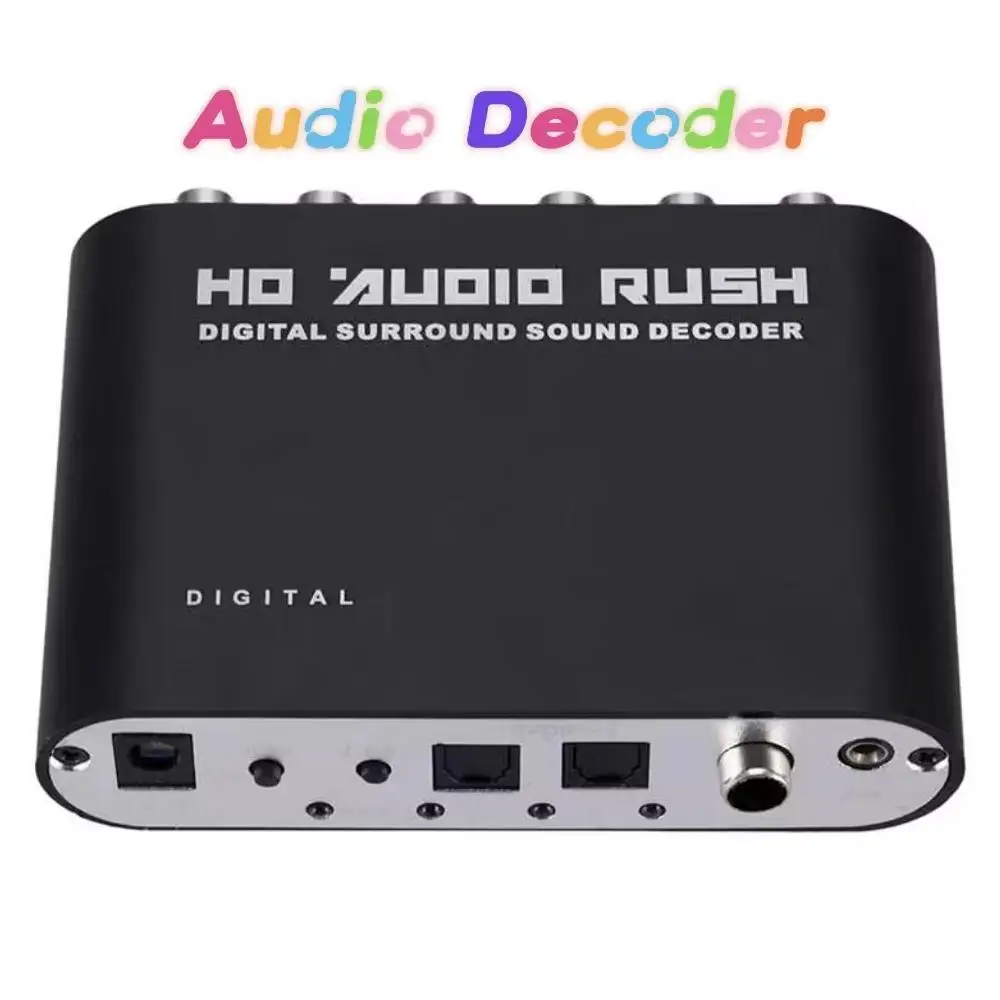 AC3 Audio Digital a analógico 5,1 canales estéreo DAC HD convertidor de Audio óptico SPDIF Coaxial AUX 3,5mm a 6 RCA amplificador decodificador