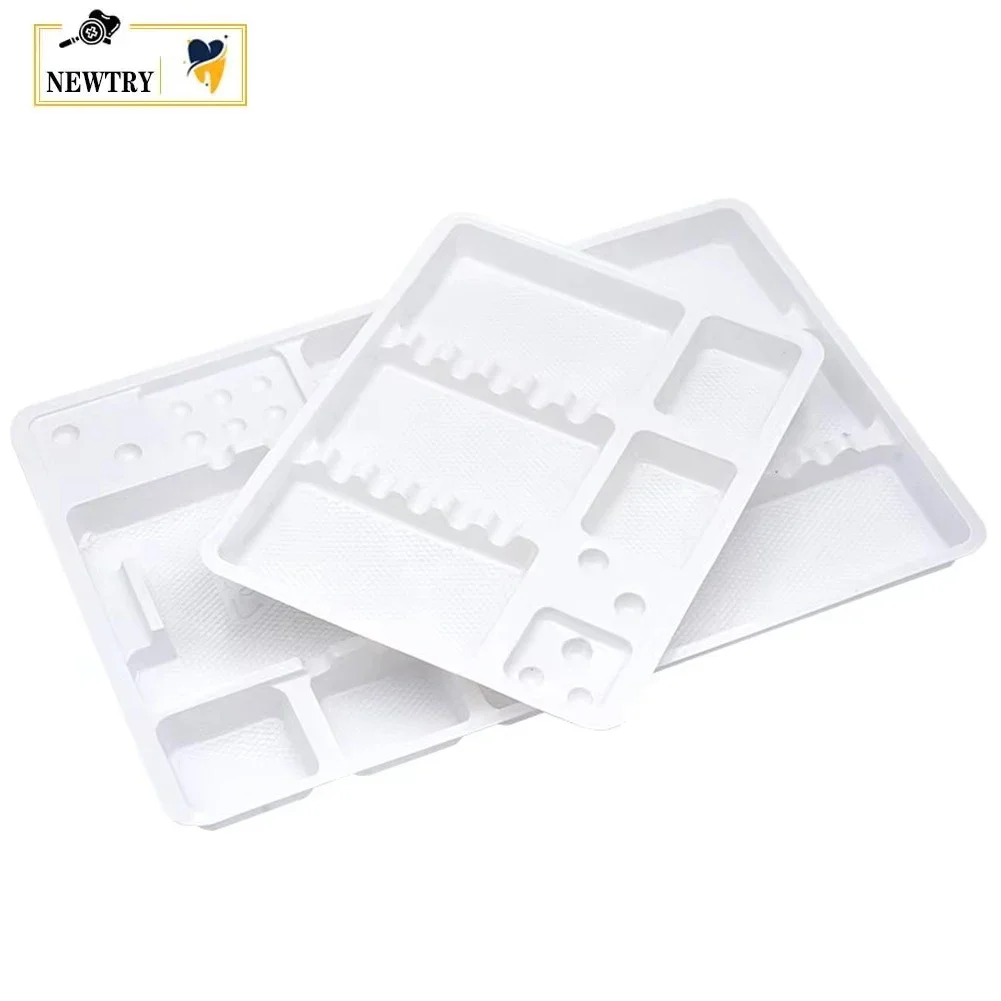 5Pcs Dental Instrument Storage Tray Organizer Disposable Tattoo Makeup Dentist Clinic Surgical Mirror Tweeze Probe Plate Holder