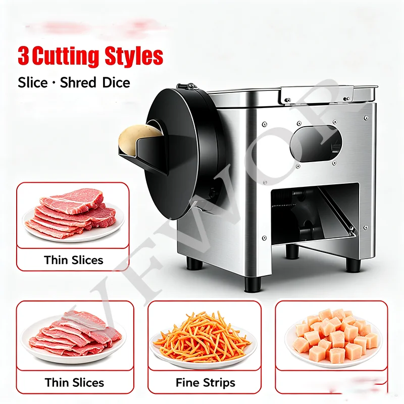 Electric Meat Cutter Stainless Steel Tabletop Beef Slicing Machine 220V For Hot Pot Restaurant Shop
