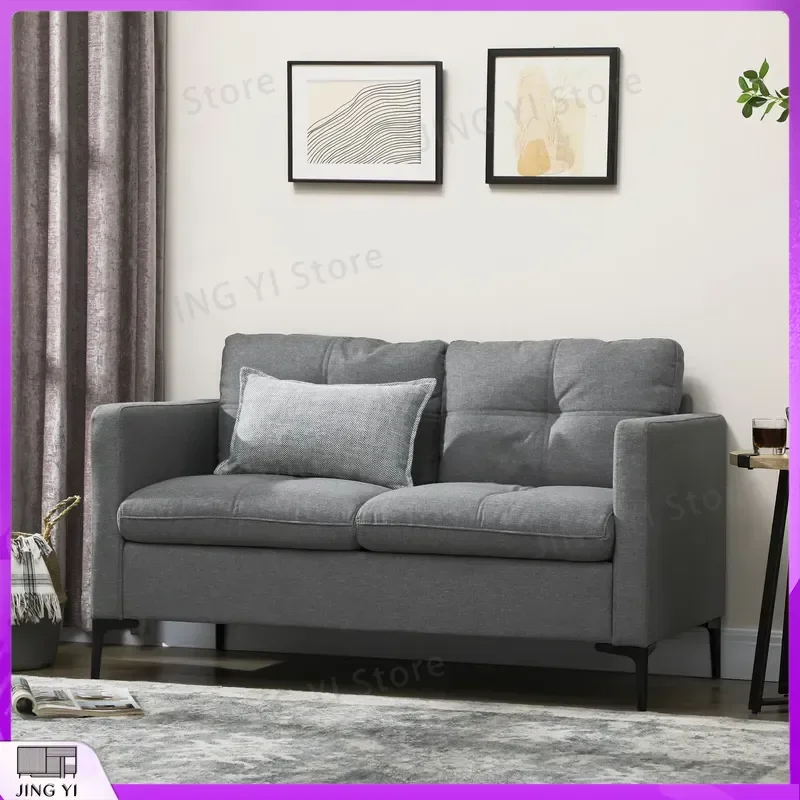 Modern 2 Seater Loveseat Sofa Upholstered Living Room Bedroom Couch Settee Comfortable Fabric Seating Furniture Home Decor