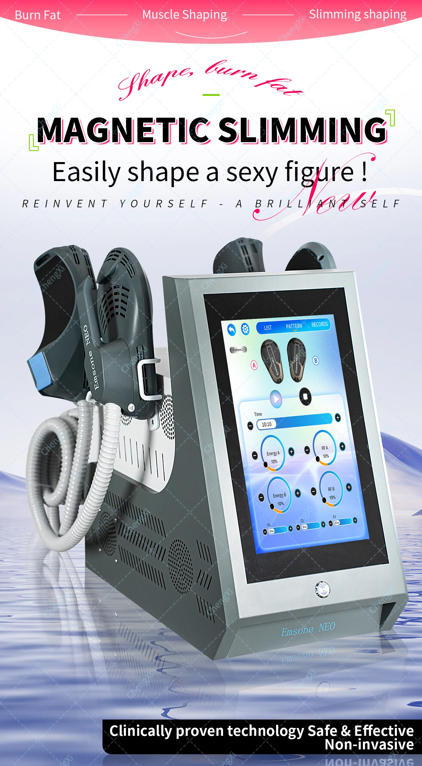 

Emsone NEO Slimming Beauty Machine Portable 2 in 1 Build Muscle Burn Fat Sculpting With RF