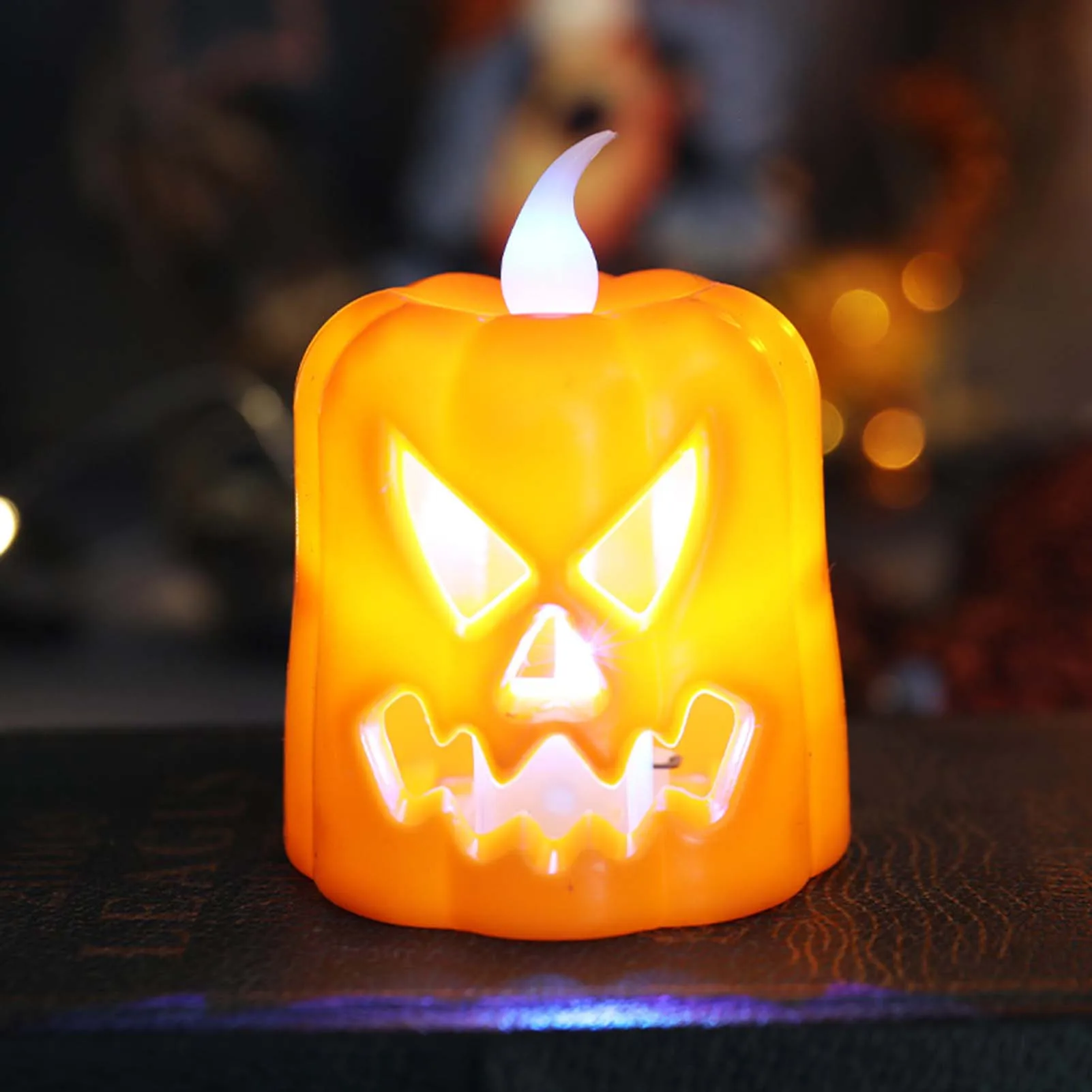 Electronic Candle Pumpkin Lantern Ghost Festival Decorative Props Night Lantern Suitable for Windows Fireplaces