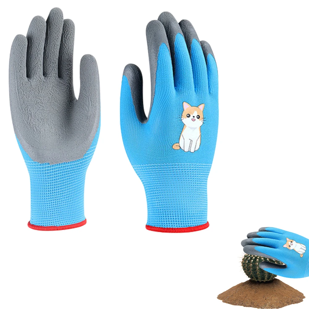 Gardening Gloves Kids Durable Waterproof Garden Work Gloves Non-Slip Children Safety Yard Work Gloves Portable Garden Supplies