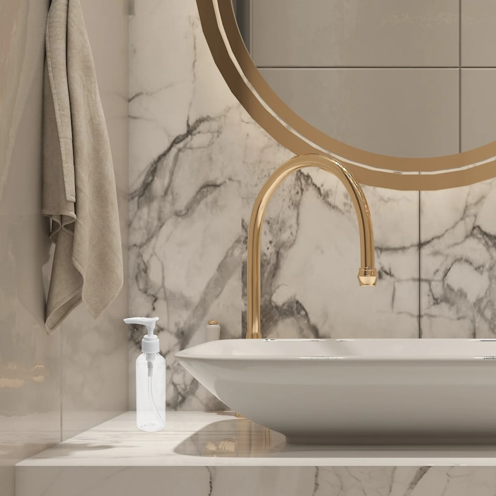 4 szt. Butelki na emulsje, plastikowe, wytrzymałe, bezpieczne, przenośne, wielokrotnego użytku, z pompką, do podróżowania, na szampon, balsam, płyn do mycia ciała.