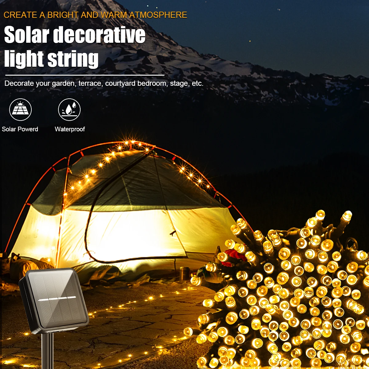 

105Ft LED Solar Lights, 300Leds, 8Modes Outdoor Waterproof Fairy Garland Lights, Christmas Party Garden Wedding Birthday Decor