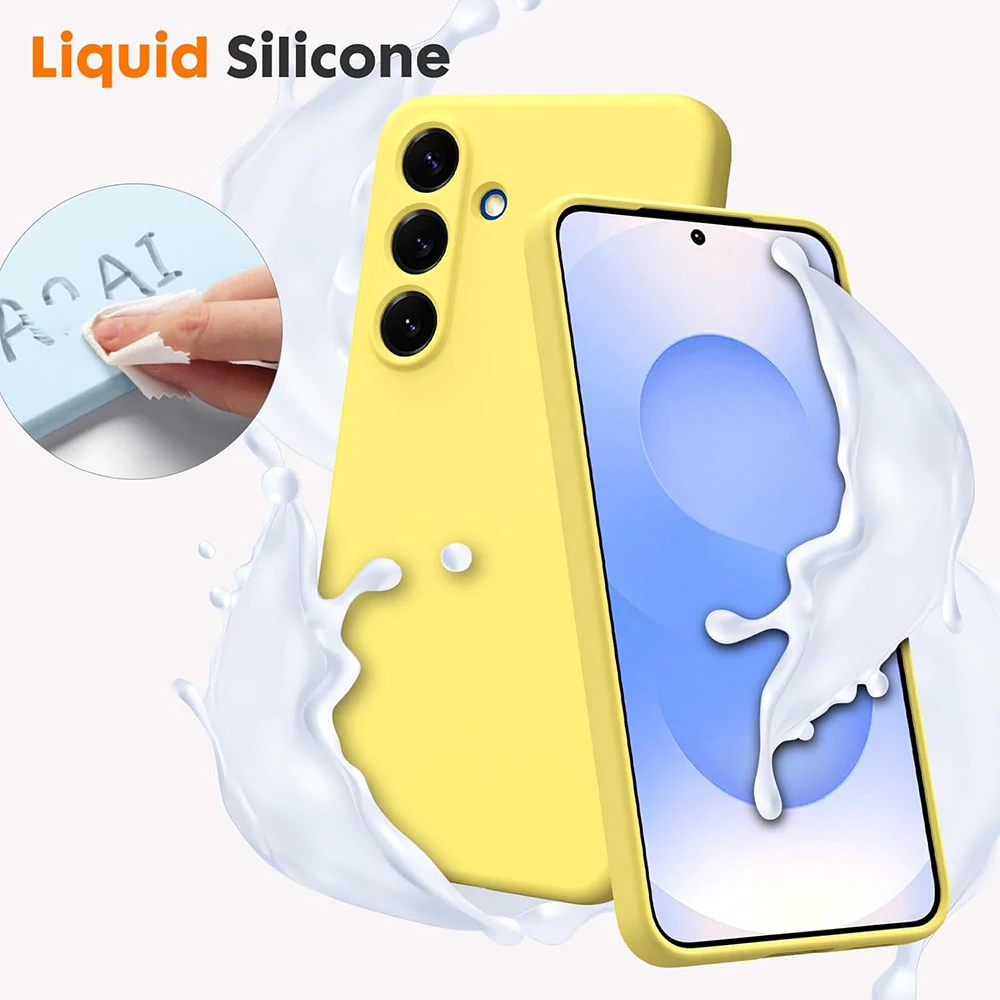 

Shockproof Liquid Silicone Case For Samsung Galaxy S25 S24 S21 FE S23 S22 Ultra Plus Matte Candy Color Soft Cover Shell Luxury