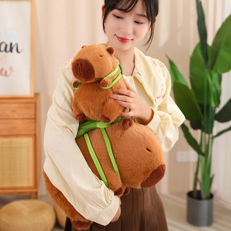 푹신한 카피바라 봉제 인형, 거북이 박제 장난감, 동물 인형, 생일 선물, 집 장식, 23-45cm, 신제품