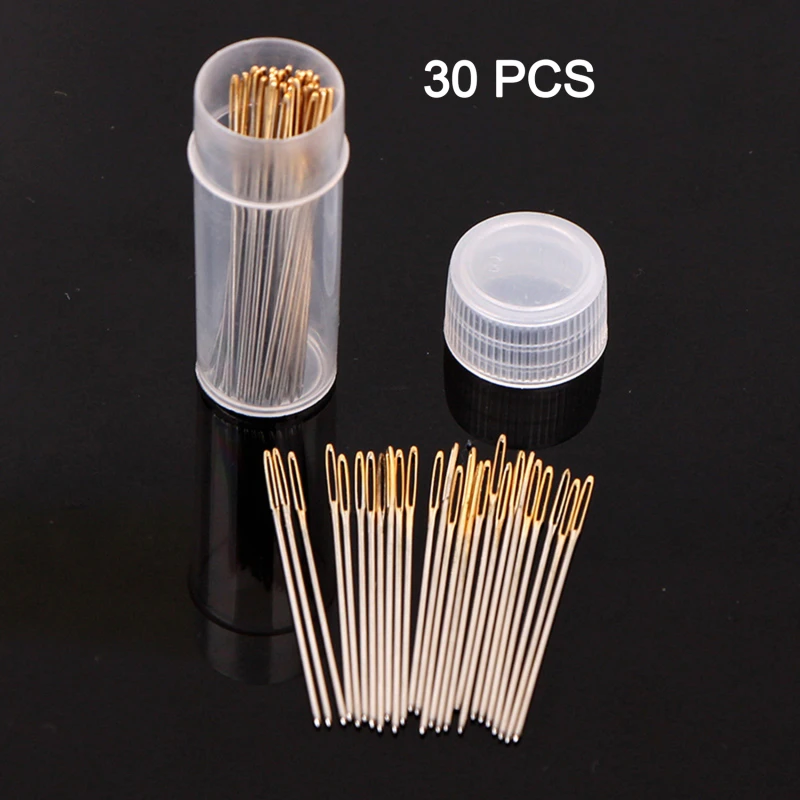 30pcs Cross Stitch Needles Gold Tail Needle Blunt Embroidery Needle Cross Stitch Needlework Tools