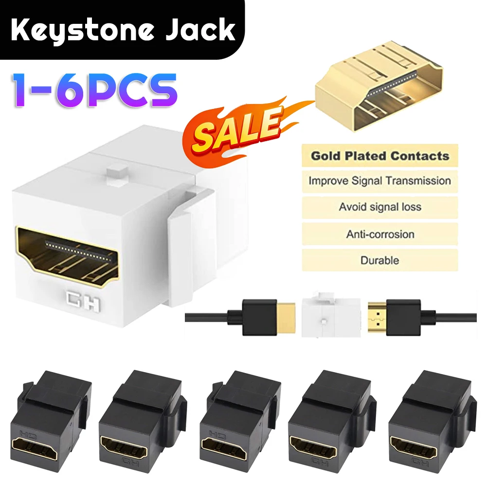 Wkładka Jack Keystone Obsługa 4k Adapter złącza żeński na żeński Zgodny z HDMI Łatwy w użyciu do panelu wylotowego płyty ściennej