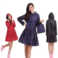 Fashion Personality Women One Piece Dress Style Raincoat Outdoor Waterproof  Adult Poncho Ladies Rainwear