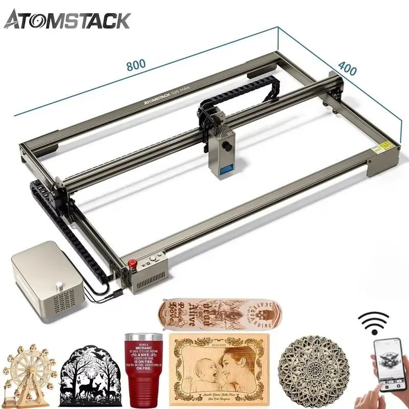 

Xiangyin Atomstack S20 Max 130W With Air Assisted Tank Chain 800*400mm Cnc Machine Metal Engraving Engraving Wood Cutting