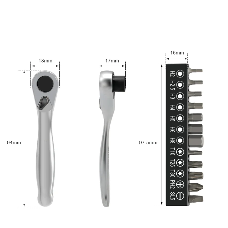 Bicycle Allen Key Spanner Quick Release MTB Road Bike Torque Ratchet Wrench 1/4 Inch Screwdriver Set Cycling Hand Repair Tools