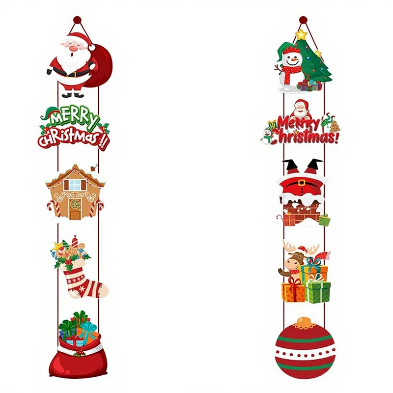 سانتا كلوز ثلج زينة عيد الميلاد عيد ميلاد سعيد معلقة الباب راية للمنزل هدايا عيد الميلاد نافيداد السنة الجديدة نويل 2025